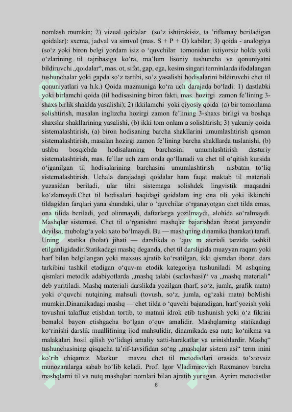 NOLISONIY VOSITALAR TUSHUNCHASI VA TURLARI KURS ISHI 8