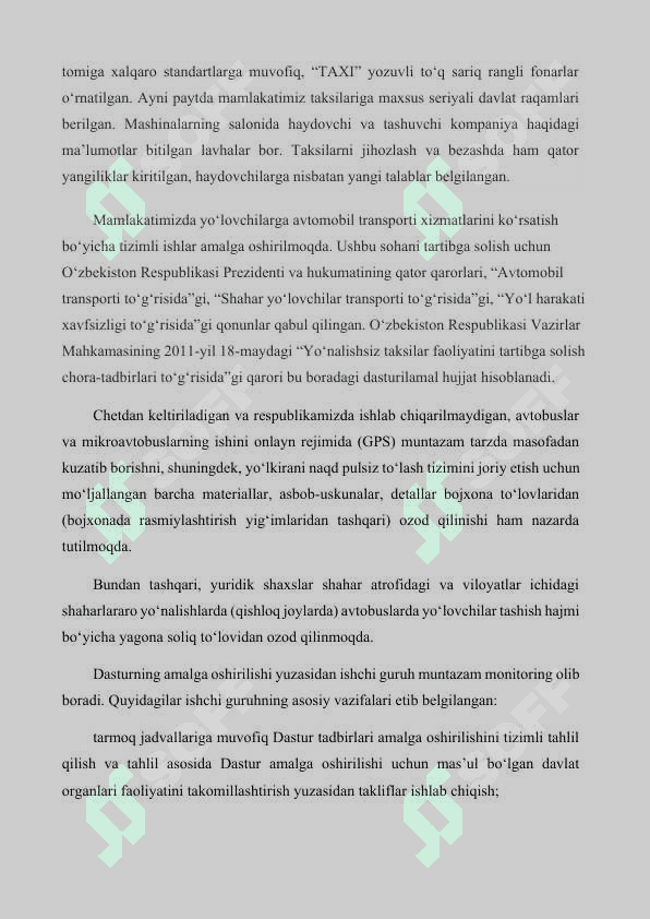 Taksi kompaniyasini boshqaruvchi platforma haqida Bitiruv malaka ishi 7