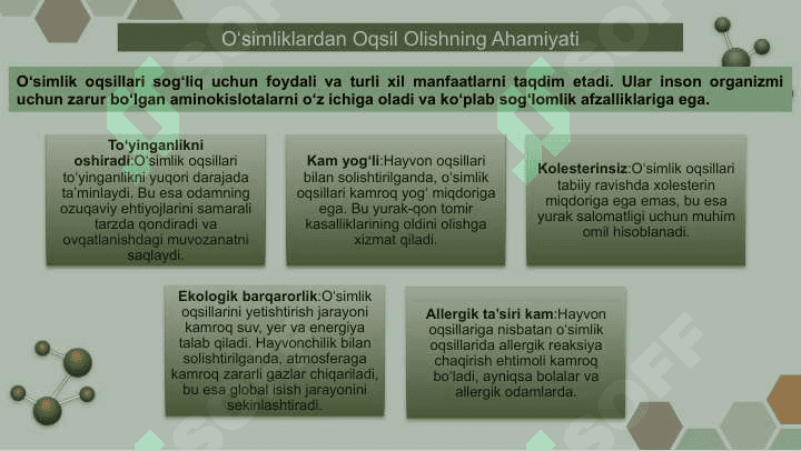 O`SIMLIKLARDAN OQSIL AJRATIB OLISH. 3