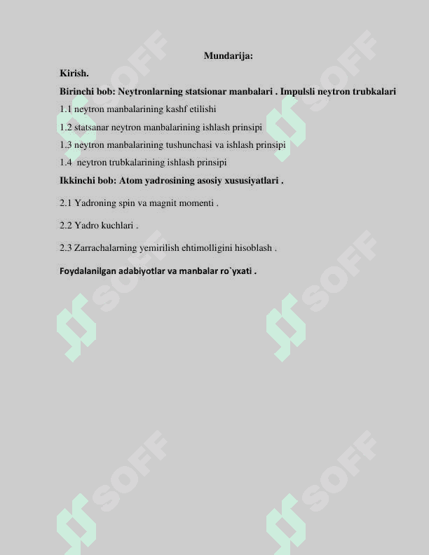 Neytronlarning stasionar manbalari . Impulsli neytron trubkalari 2