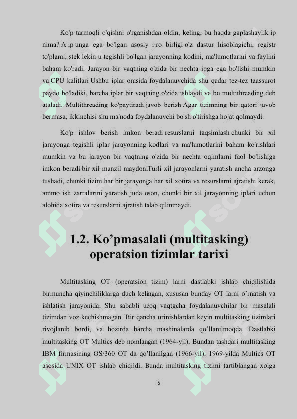 Multitasking va ko'p oqimli tizimlar 6