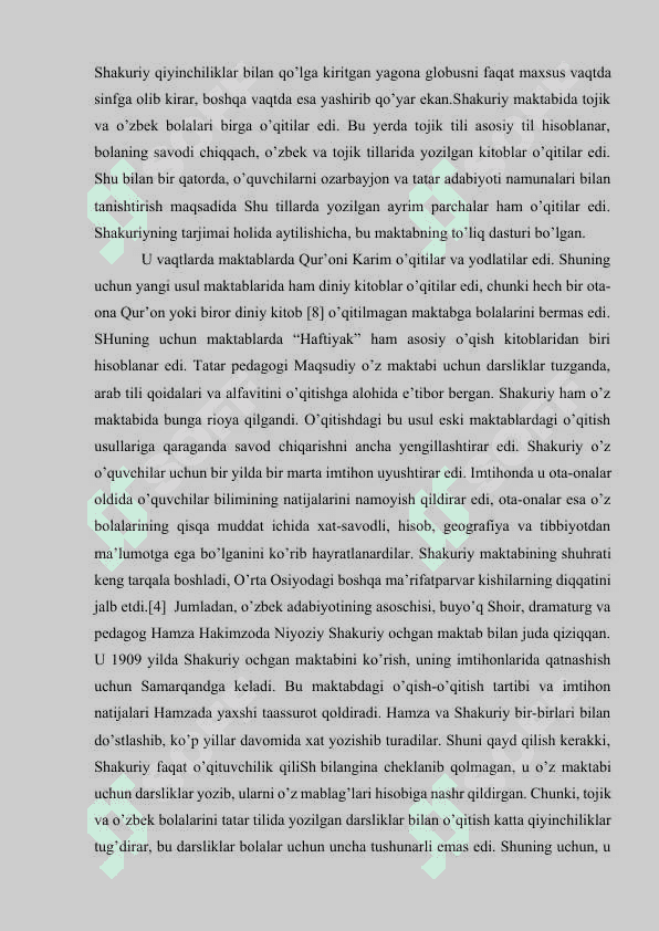Abduqodir Shakuriyning ta’lim tarbiyani rivojlantirishda tutgan o’rni 6