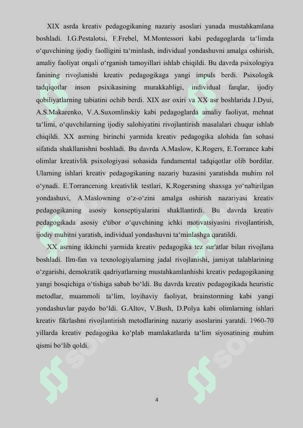 Kreativ pedagogikaning tarixiy rivojlanishi 4