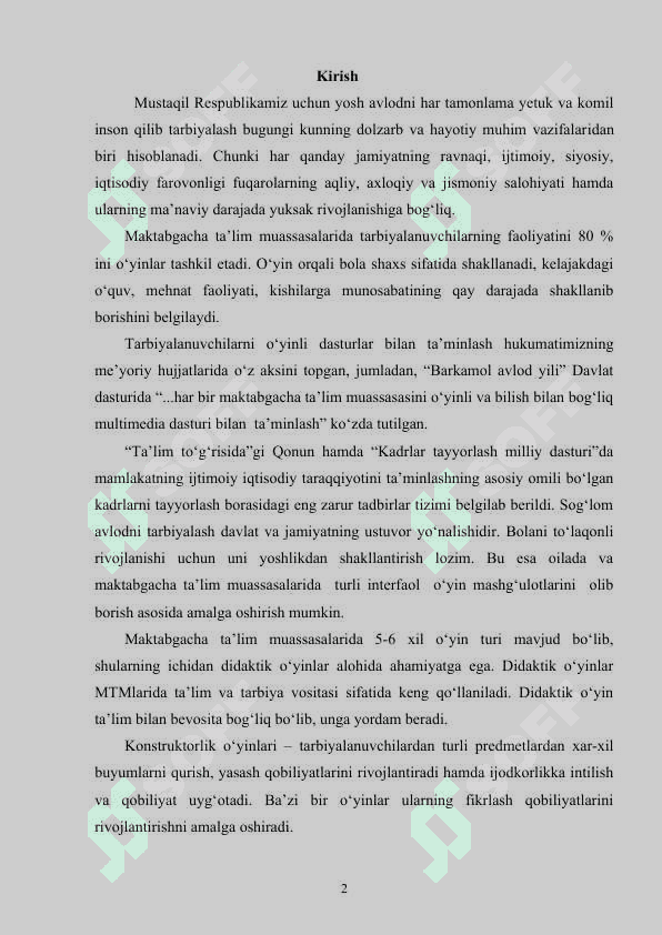 Maktabgacha ta’lim muassasalarida kompyuterli rivojlantiruvchi o‘yinlardan foydalanish  metodikasi 2