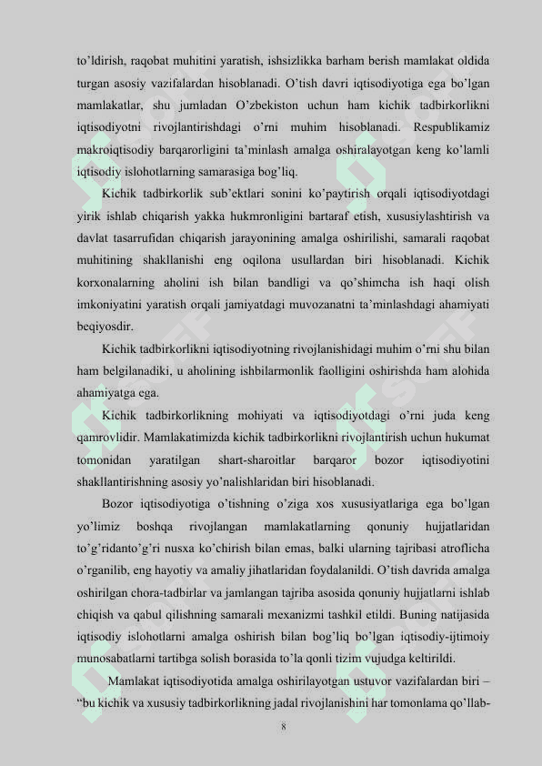 Kichik biznesni rivojlantirishda yagona soliq to’lovining ahamiyati 7