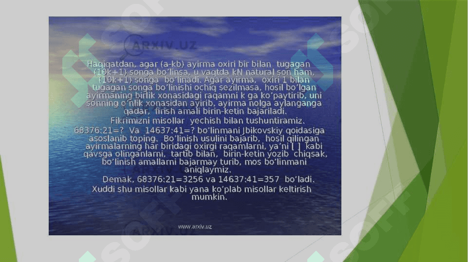 Bo’linish alomatlari 3