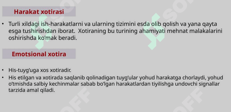 Oliy nerv faoliyati. Xotira va unga ta’sir etuvchi omillar 3
