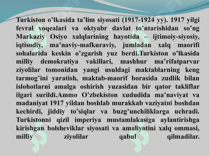 1945-1991 yillarda O’zbekistonda ta’lim tizimi va pedagogik fikrlar rivoji. 3
