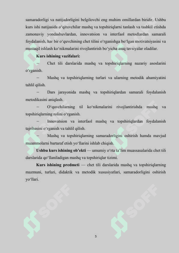 CHET TILI DARSLARIDA MASHQ VA TOPSHIRIQLAR 4