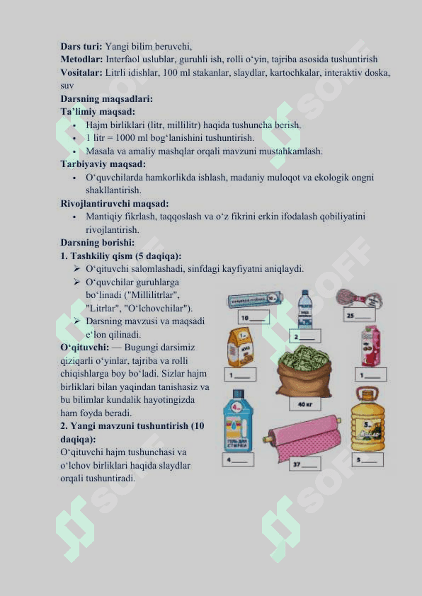 Hajm birliklari va ular orasidagi bog‘lanishlar 2