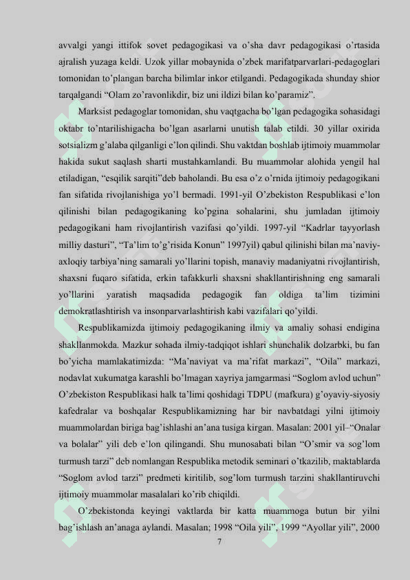 IJTIMOIY PEDAGOGIKANING TARAQQIYOTI 7
