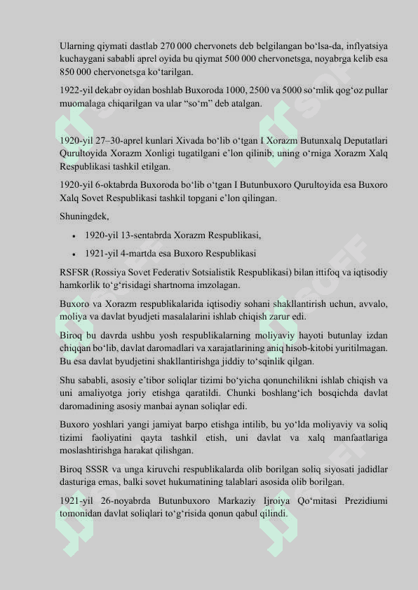 "BUXORO VA XORAZM RESPUBLIKALARIDA MOLIYAVIY SIYOSAT VA UNING OQIBATLARI" 3