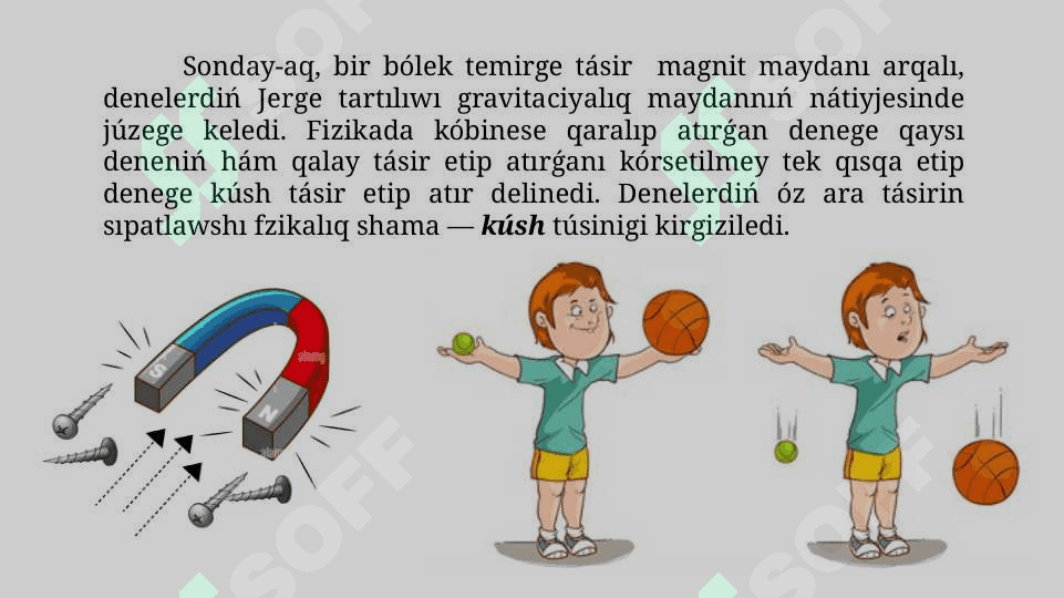 Denelerdiń óz ara tásirlesiwi. Kúsh 7