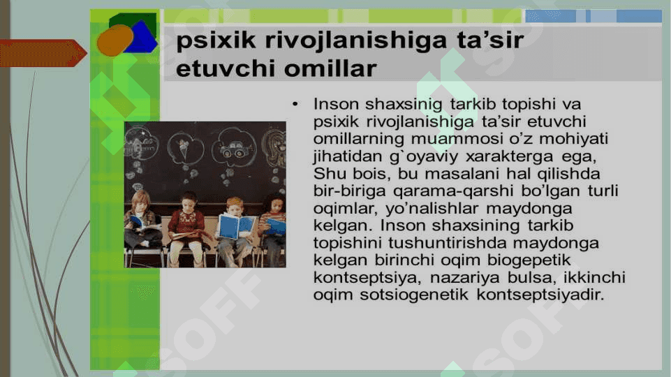 Ontogenizning ilk bosqichlarida insonning psixik rivojlanishiga xos xususiyatlari 7