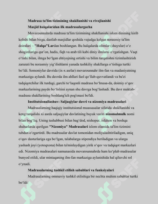 Movarounnahrda islom dinining tarqalishi va madrasa talimi shakllanishining ijtimoiy madaniy hayotga tasiri 4