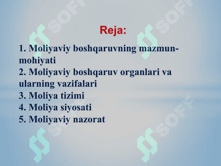 Moliyaviy tizim va boshqaruv 2