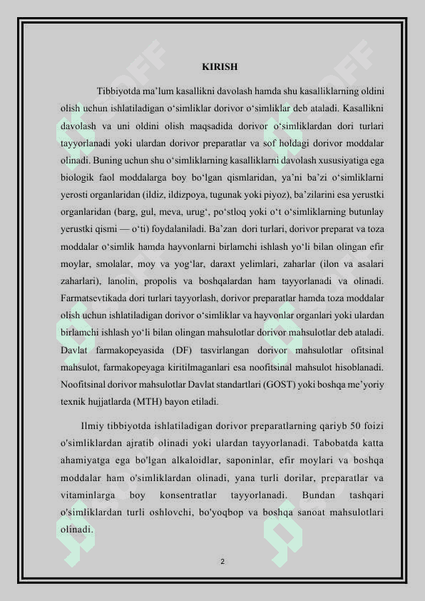 Dorivor gulxayri  (althaea officinalis) o’simlik urug’ining labaratoriya taxlili 2