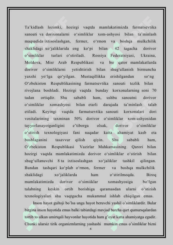 Dorivor gulxayri  (althaea officinalis) o’simlik urug’ining labaratoriya taxlili 4