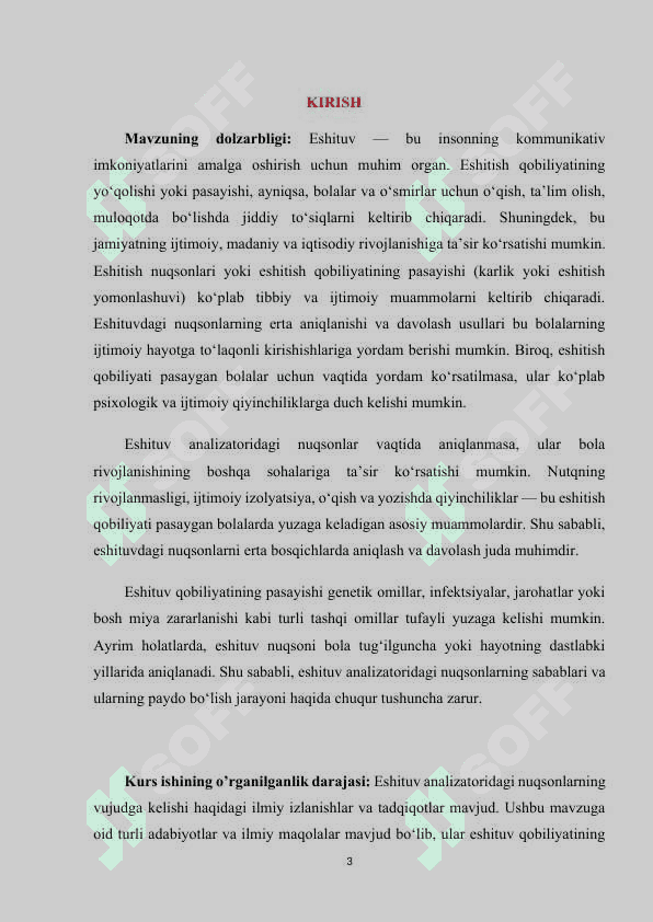 Eshituv analizatorida nuqsonlarni vujudga kelishi (KURS ISHI) 3