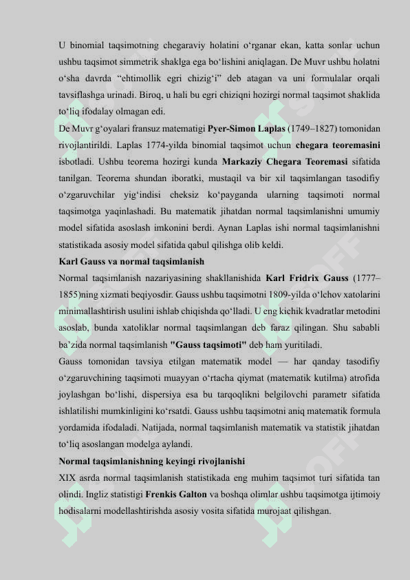 Normal taqsimlanish parametrlarini baxolashning statistik metodlari 5