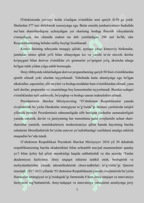 Dalachoy (Зверобой проырявленный)  Hypericcum perforatum L. o’simligi  urug’larini laboratoriya tahlili. 2