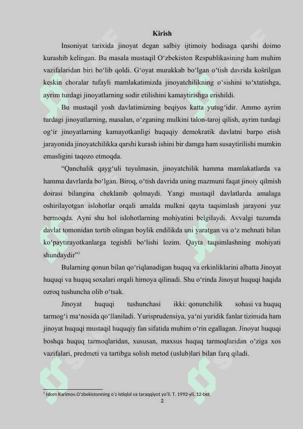 Ehtiyotsizlik oqibatida badanga oʻrtacha ogʻir va ogʻir shikast yetkazish jinoyati va jinoiy javobgarlik jinoyat huquqi fanidan kurs ishi 2