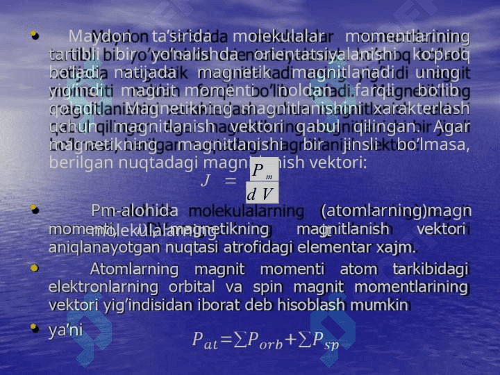 Diamagnit,paramagnit va Ferromagnitlar 5