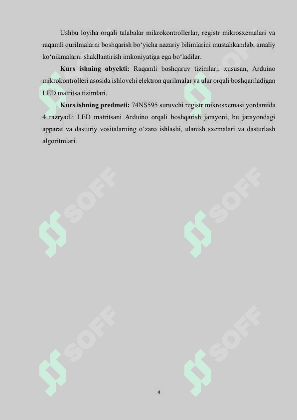74NS595_suruvchi_registr_mikrosixema_4_razryadli_matrisani_boshqarish 4