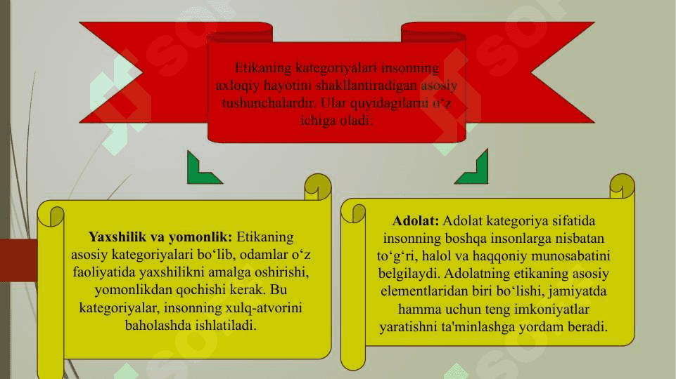 Etikaning kategoriyalari, tamoyillari, me`yorlarining shaxs va jamiyat munosabatlarida namoyon bo'lishi (TAQDIMOT) 8