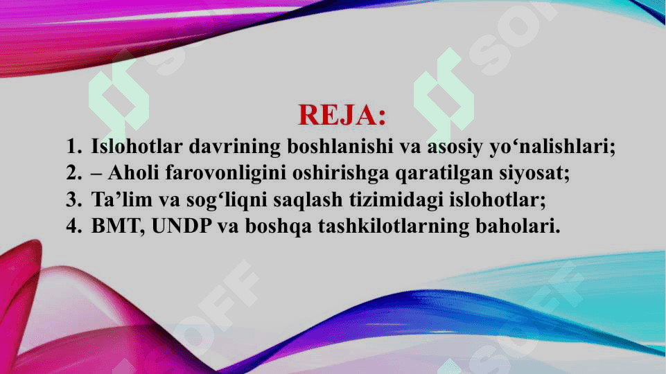 Yangi Oʻzbekiston ijtimoiy siyosiy iqtisodiy va madaniy hayotida roʻy berayotgan oʻzgarishlarning xalqaro reyting va indekslarda aks etishi (TAQDIMOT) 2