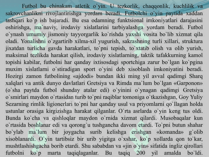 Futbol o'yin texnikasi (TAQDIMOT) 3