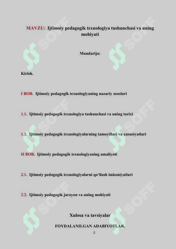 Ijtimoiy pedagogik texnologiya tushunchasi va uning mohiyati (KURS ISHI) 2