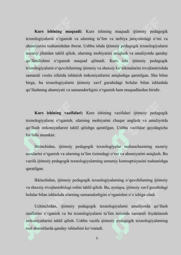 Ijtimoiy pedagogik texnologiya tushunchasi va uning mohiyati (KURS ISHI) 5