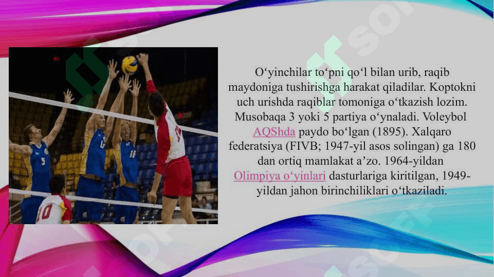 Voleybol o’yini texnikasini o’rganish (TAQDIMOT) 4