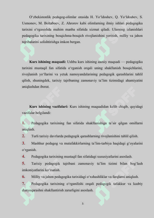 Pedagogika tarixi mustaqil fan sifatida (KURS ISHI) 5