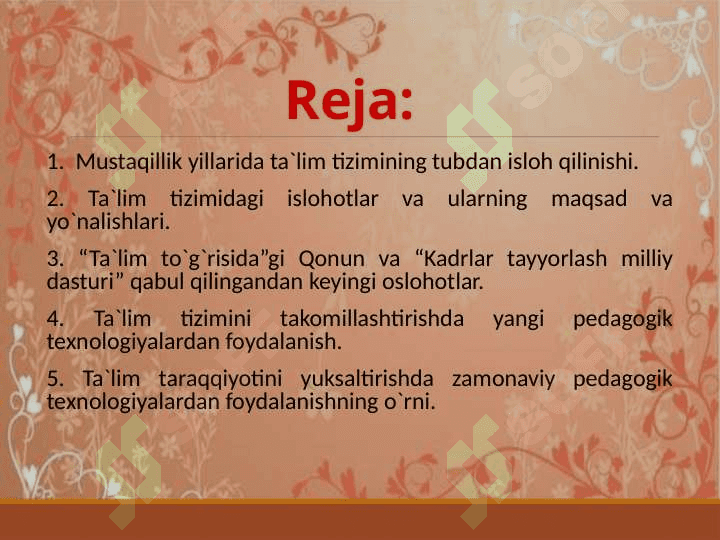 Yangi O'zbekistonda ta`lim taraqqiyoti (TAQDIMOT) 2