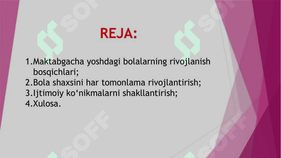 Maktabgacha ta`lim tashkilotlarida ta`lim - tarbiya ishlari (TAQDIMOT) 2