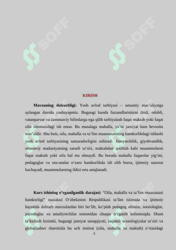 "Oila, mahalla va Ta'lim muassasasi hamkorligi" konsepsiyasining ahamiyati (KURS ISHI) 3
