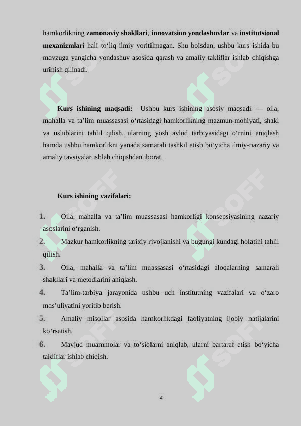 "Oila, mahalla va Ta'lim muassasasi hamkorligi" konsepsiyasining ahamiyati (KURS ISHI) 4