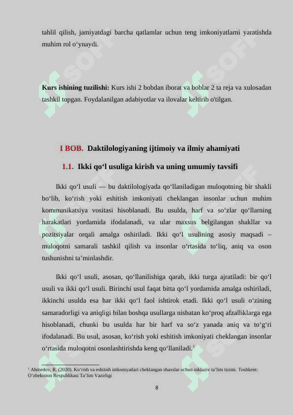 Daktilologiyada ikki qo'l usulining ahamiyati va afzalliklari (KURS ISHI) 8