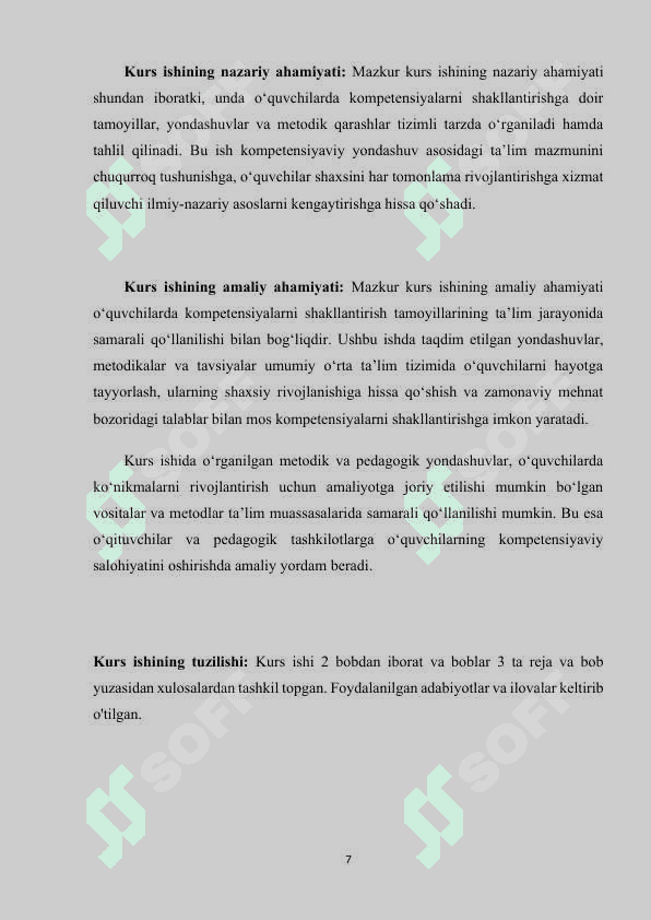 O'quvchilarda kompetensiyalarni shakllantirish tamoyillari (KURS ISHI) 7