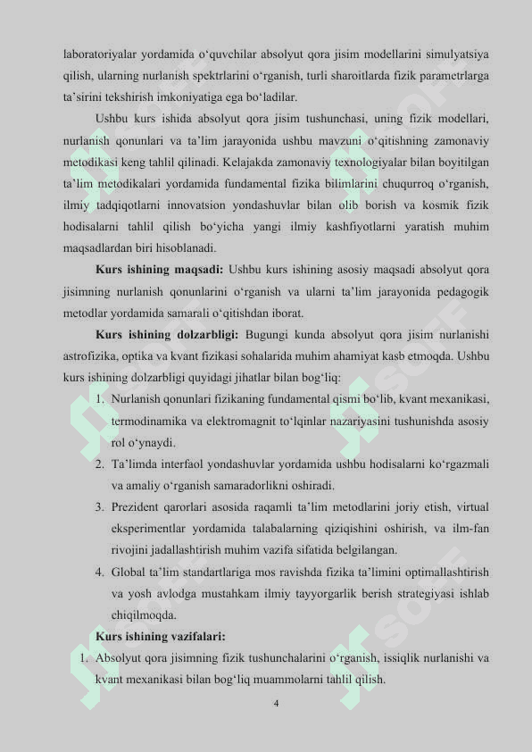 ABSOLYUD QORA JISIMNING NURLANISH QONUNLARI O'RGANISH METODIKASI 4