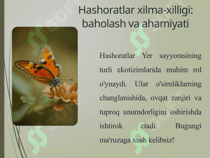 hasharotlar xilma-xilligi va uni baholash uslublari 2