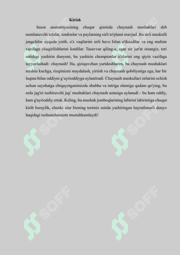 CHAYNASH KUCHINING ANIQLISH USULLARI GNATODINAMIYA 2
