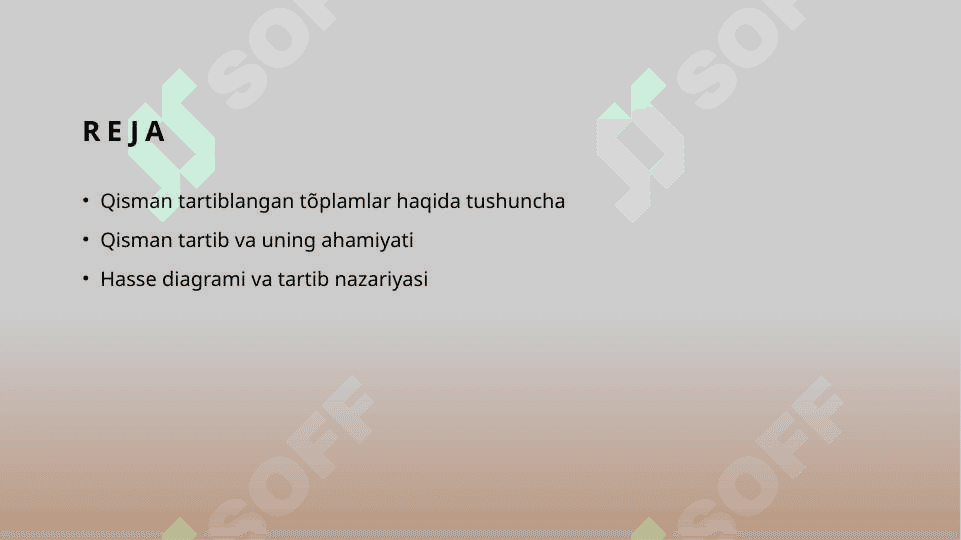 Qisman tartiblangan tõplamlar 2
