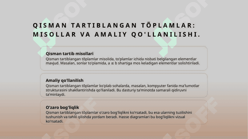 Qisman tartiblangan tõplamlar 4