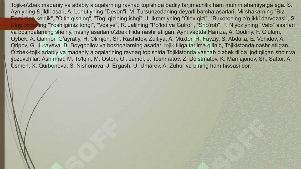 O`ZBEKISTON VA TOJIKISTON XALQARO ALOQALARI 5