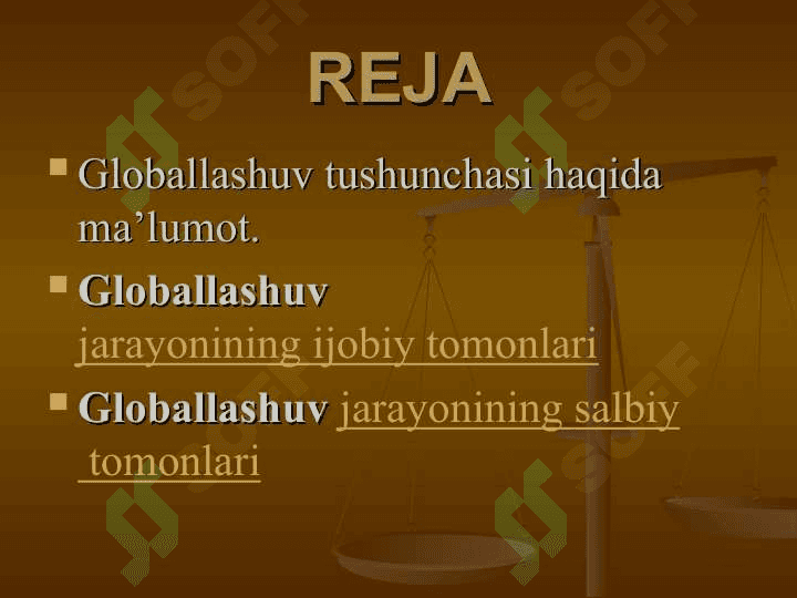 Globallashuv jarayonlarining ijobiy va salbiy oqibatlari 2