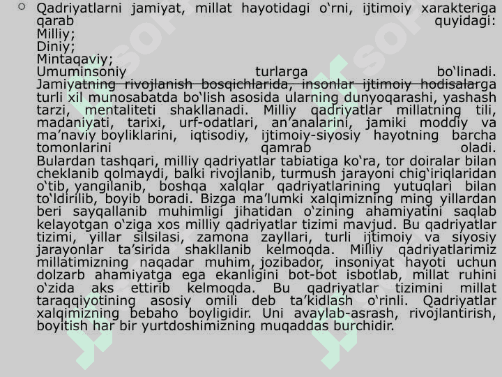 Milliy va umuminsoniy qadriyatlar Dialektikasi. Jamiyatning ma'daniy va ma'naviy qadriyatlari. 3