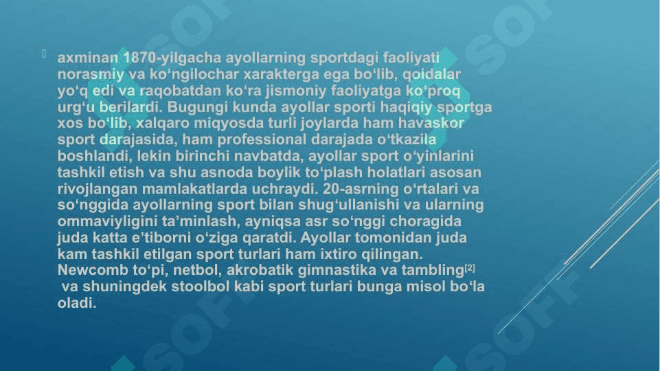 Ayollar organizimining uziga xos xususiyati 4